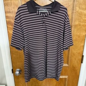 Nike Men's Polo Shirt with Black and Gray Stripes